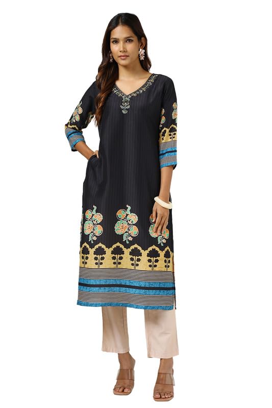 Soch Women Muslin Blend Printed Kurta with Cutdana