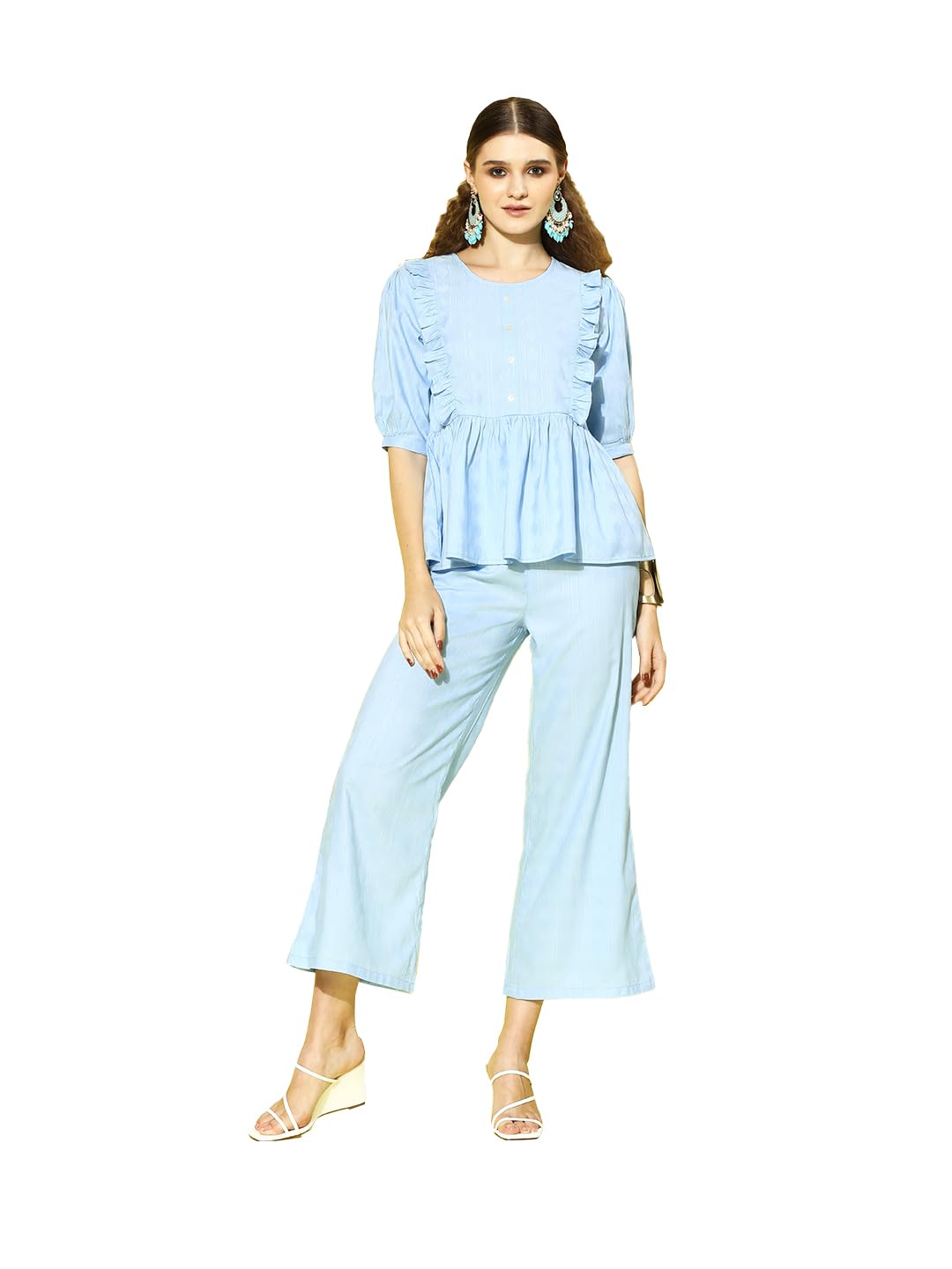Stylum Womens Self Design Rayon Blend Kurti Pant Set
