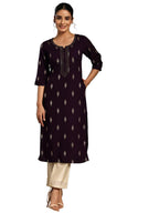 Libas WomenS Viscose Rayon Self Design Straight Kurta (29650C Purple