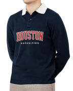 Noble Monk MenS Polo Neck Full Sleeves T-Shirt | Causal Tshirt For Men Navy Blue White