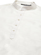 See Designs Men White Cotton Slik Straight Kurta With Pyjama