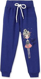 T2F Girls Regular Fit Printed Cotton Joggers Track Pants (Pack of 3)