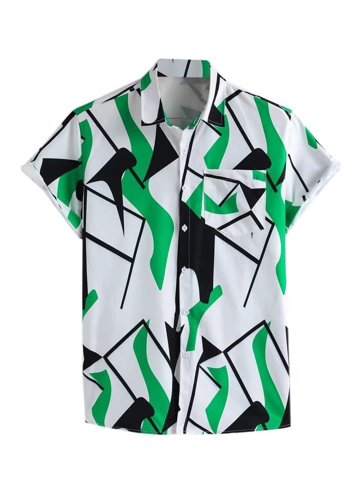 Lookmark Mens Slim Fit Printed Shirt Allan M Green