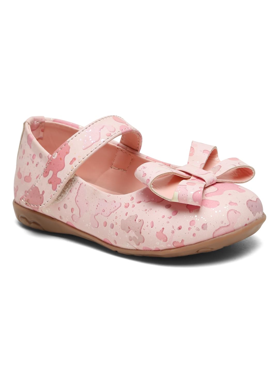 Quueenskids Kids Printed Ballarinas for Girls Pink | Comfortable SlipOn Ballet Flats, Casual & Party 18-24