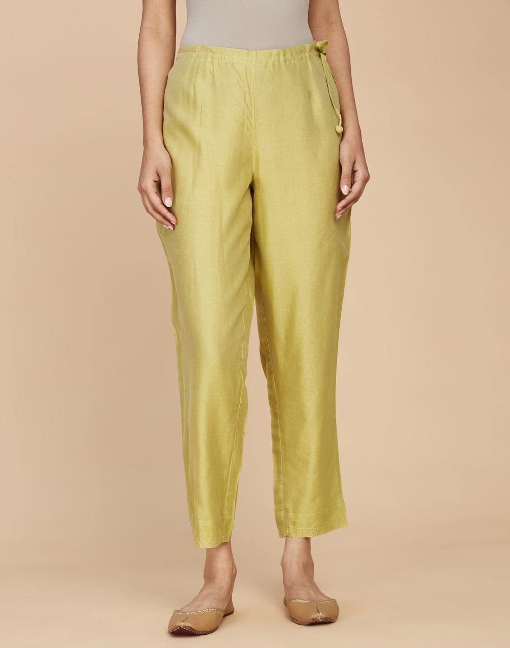 Fabindia Womens Regular Fit Pants (1030059LIME_Lime
