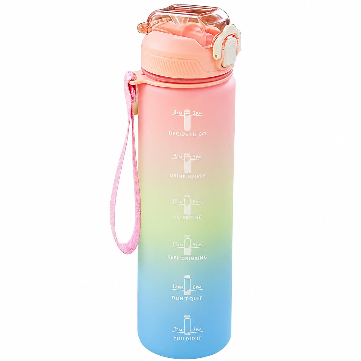Dwarakesh Enterprises Large Size 1000 ml Motivational Time Marker Water Bottle  Leakproof, BPAFree, Reusable for Gym, Sports,  1000