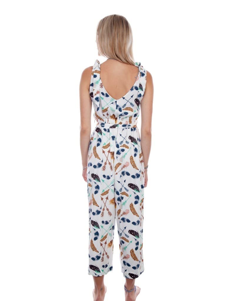 GAUCHO LENGTH JUMPSUIT FEATHERS ARRO