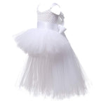 HJTT White Tutu Dress for Girls Wedding Party Tulle Princess Dresses Toddler Birthday Gift Kids Christmas Halloween Costume (Whi