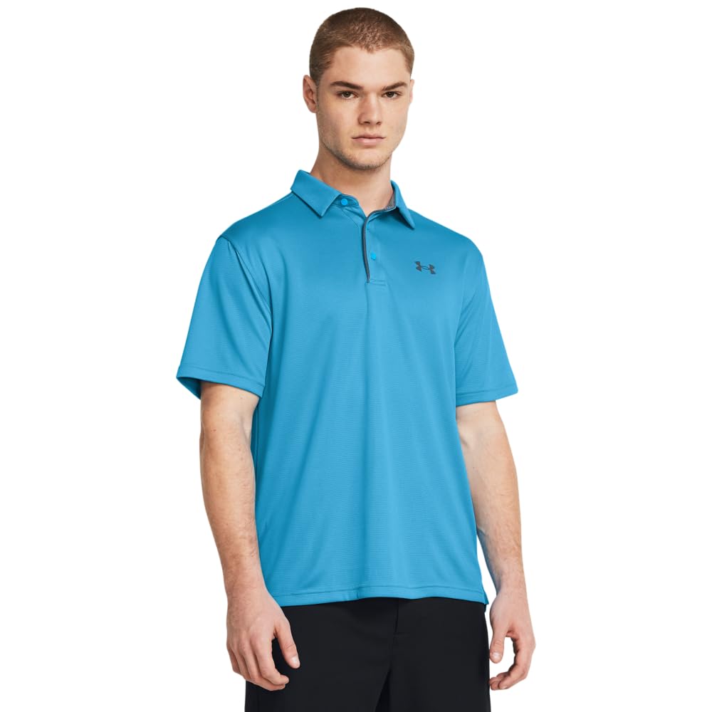 Under Armour Men's Tech Golf Polo, (421) Capri / / Pitch Gray, Medium