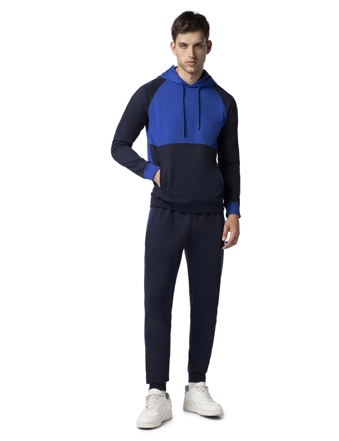 FYLTR Mens Colourblock Hoodie & Jogger Casual Co-ord Set - Raglan Sleeve Detail | Utility Side Pockets | Full Sleeve