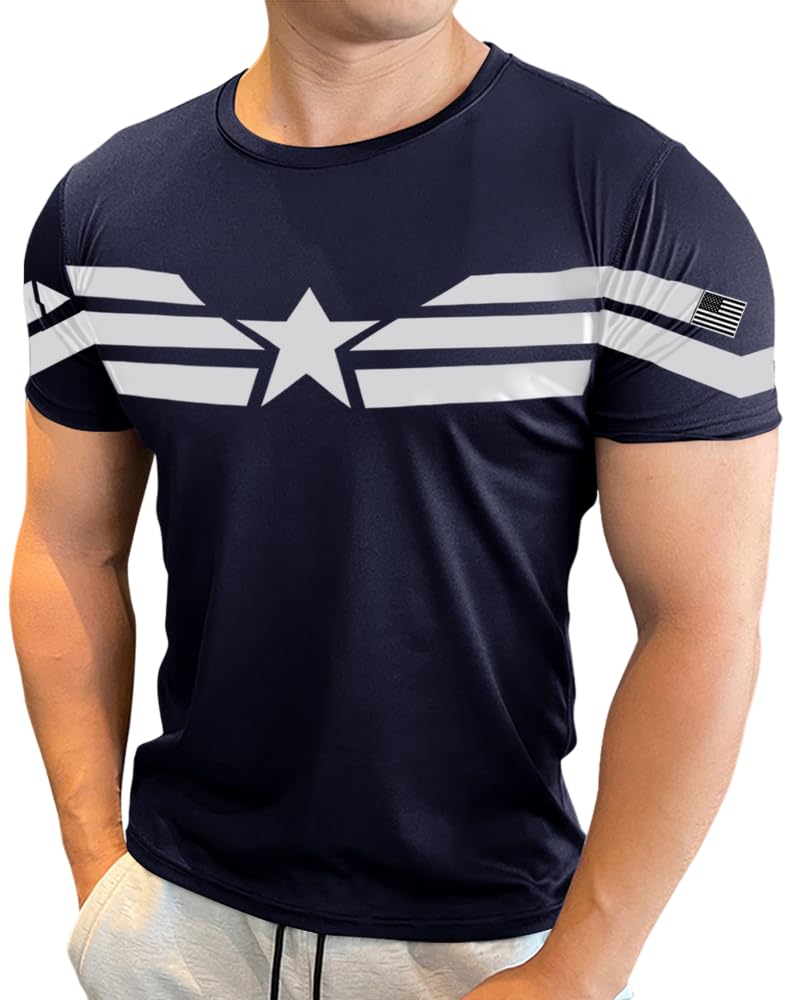 Noble Monk MenS Round Neck Printed Regular Fit Half Sleeve T-Shirt Navy Blue