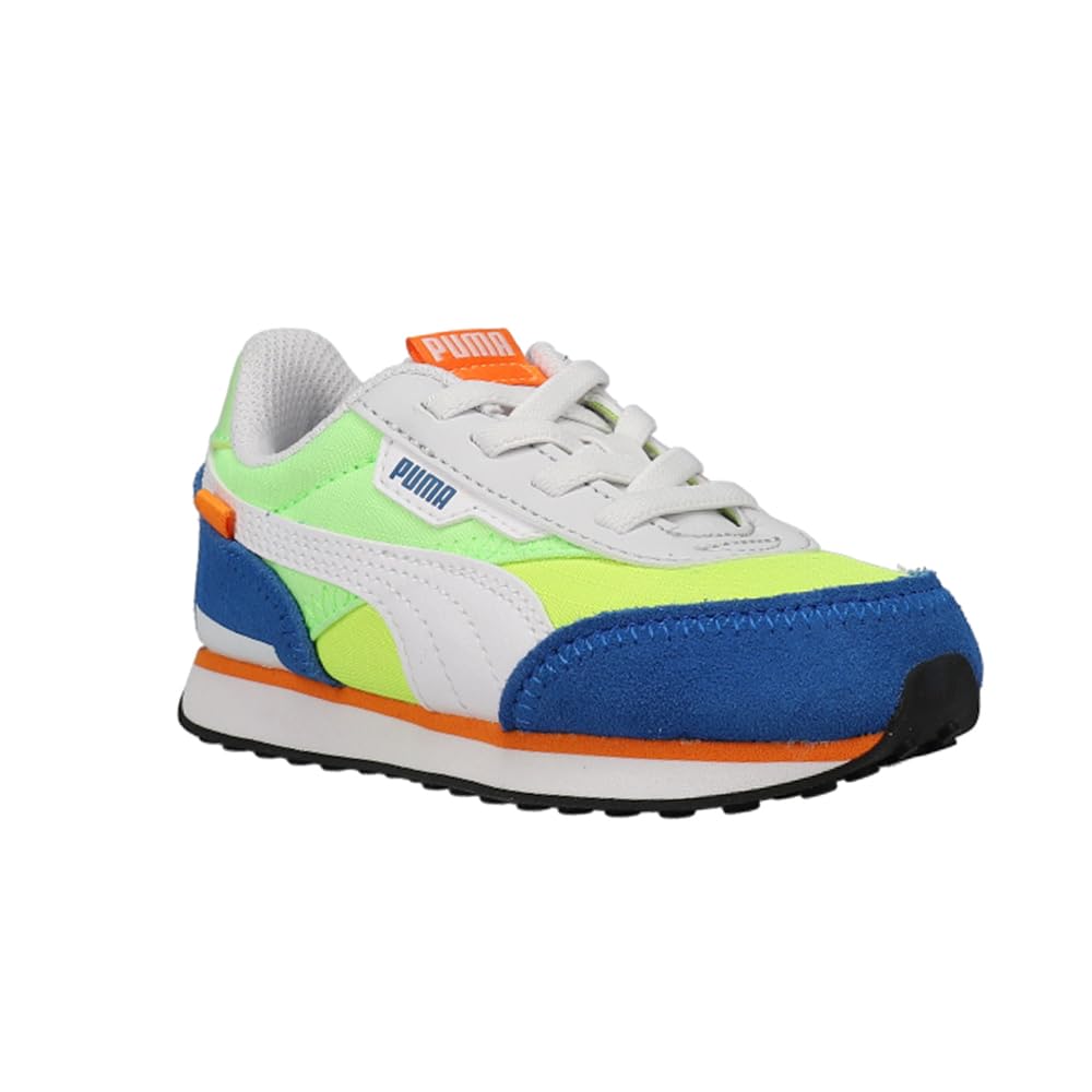 Puma Kids Future Rider Sneaker, White-Fizzy Lime Royal, 5 US Unisex Toddler