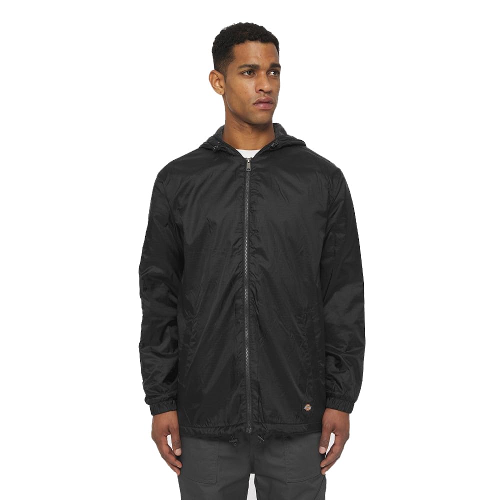 Mens Fleece-Lined Hooded Nylon Jacket - BLAcK - M(D0102H7ZXHX)