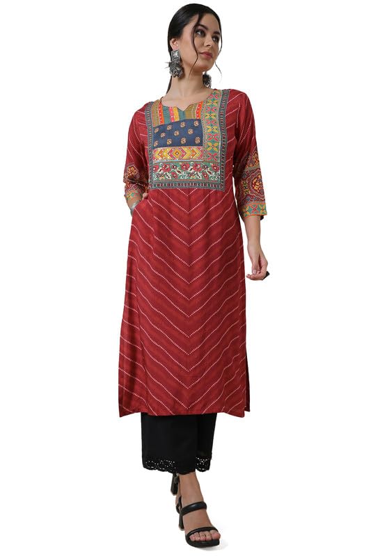 Soch Women Viscose Muslin Bandhani Print Kurta