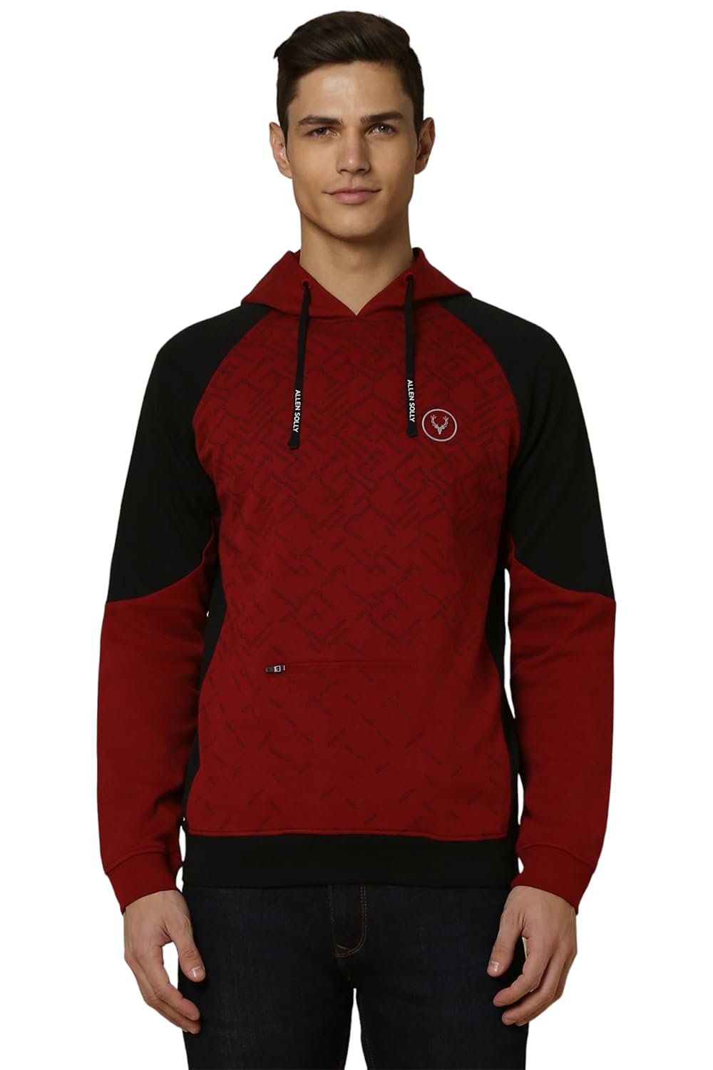 Allen Solly Men Regular Fit Casual Cotton Full Sleeve Hooded T-Shirt