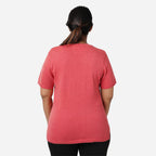 BlissClub Women at-Ease Cotton Knit Tees | 100% Cotton | CottonKnit Fabric | Loose Half-Sleeves | Western Tops | Side-Slits | Hi