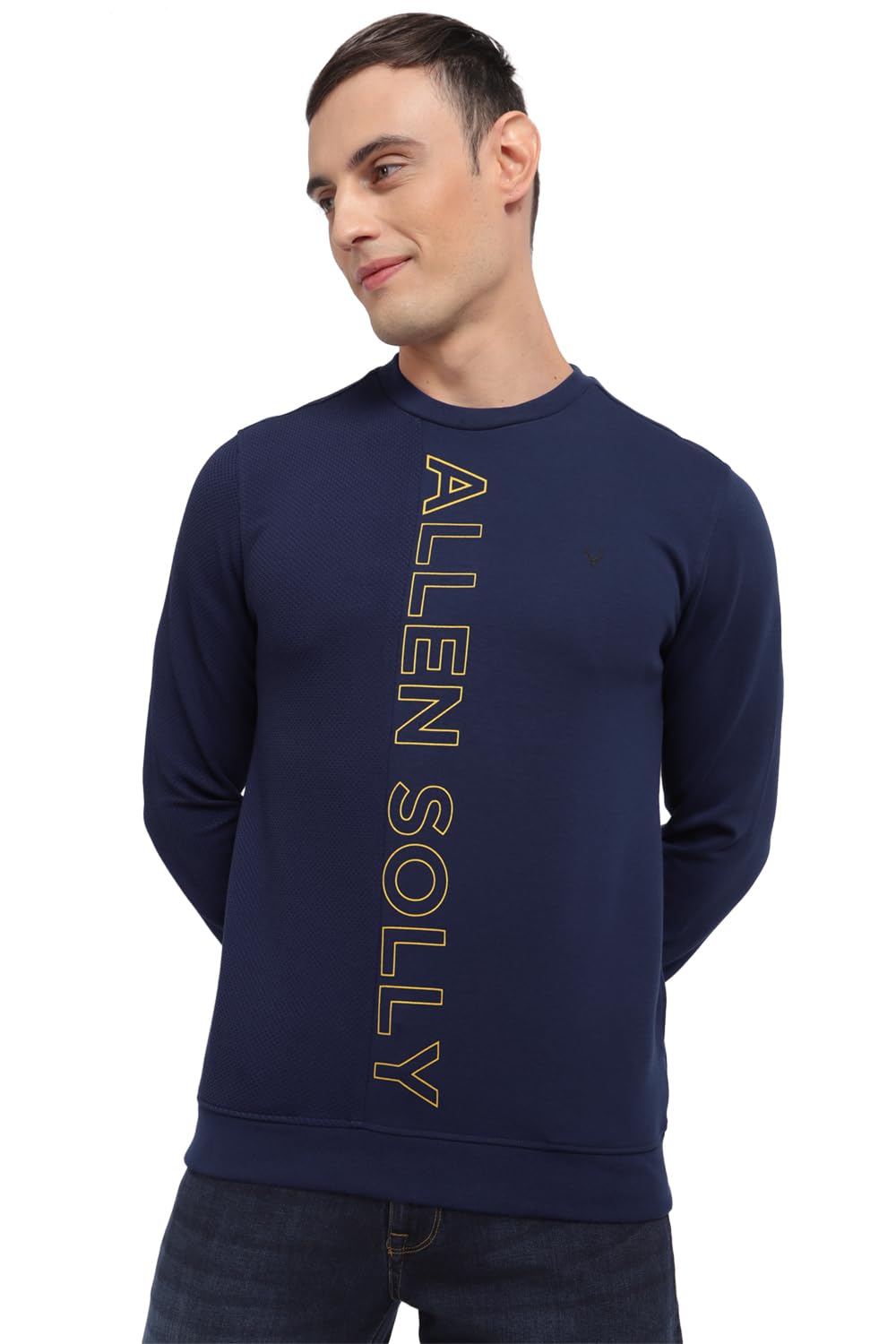 Allen Solly Men Regular Fit Printed Casual Full Sleeve Crew Neck T-Shirt