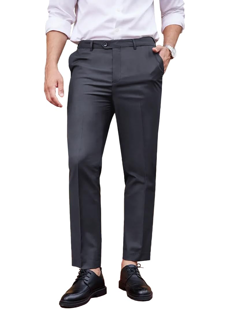 CB-COLEBROOK Mens Formal Pants Stretch Work Dress Pants 30/32/34/36/38 Quick Dry Lightweight Casual Comfy Trousers with Pockets 