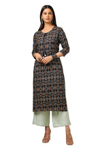 Soch Womens Black Rayon Ethnic Motifs Kurta