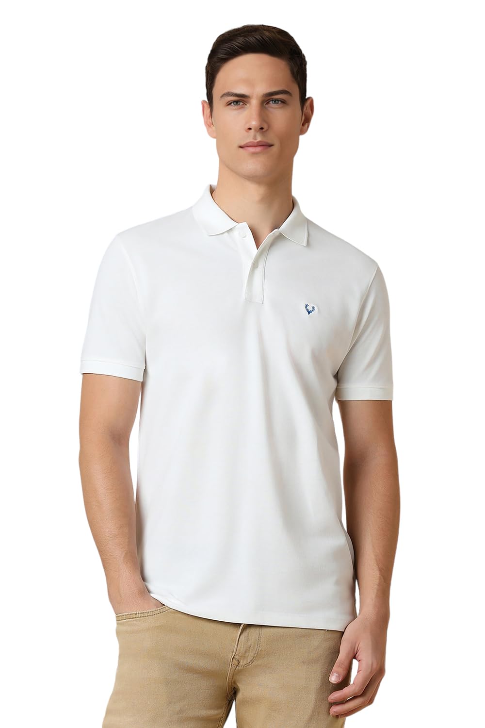 Allen Solly Men Regular Fit Solid Cotton Polo Neck Polo Shirt