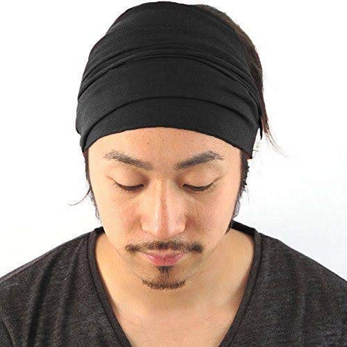 Veteran 12 In 1 Unisex Elastic Cotton Headband Wrap Bandanna,Free Size(Black,Combo Of 2) 12