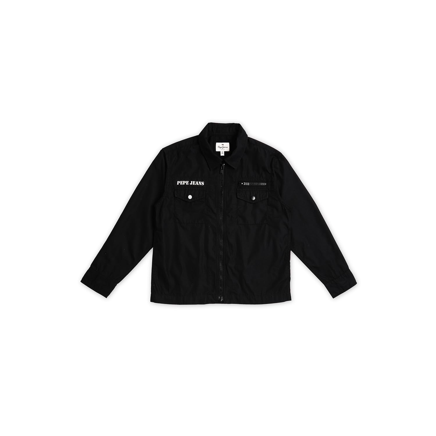Boys Black Flap Pocket Full Sleeved Shirt