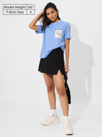 The Souled Store to Do List Cotton Women & Girls Short Sleeve Round Neck Graphic Printed Relaxed Fit T-Shirts Blue