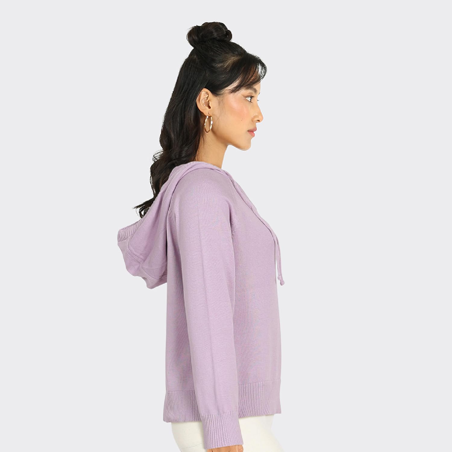 BlissClub at-Ease CottonKnit Hoodie | 100% Cotton Hoodie | Adjustable Hood | Relaxed Fit
