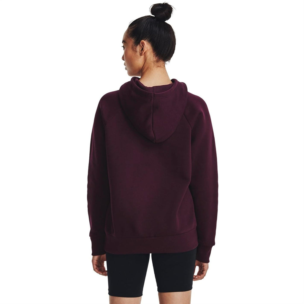 Under Armour Womens Rival Fleece Big Logo Hoodie, (600) Dark Maroon / / White, X-Small