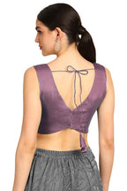 Soch Womens Purple V-Neck Princess Line Tissue Padded Blouse