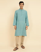 Fabindia MenS Cotton Woven Relaxed Kurta (1037119Teal_Teal