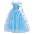 REXREII Girls Frozen Elsa Princess Dress Halloween Costume Christmas Birthday Evening Party Ball Gown w/Accessories