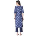 Pinkmint Women'S Color Blukp-E Crepe Straight Kurta And Pant Set (Ukp-2001_Xxl) Blue