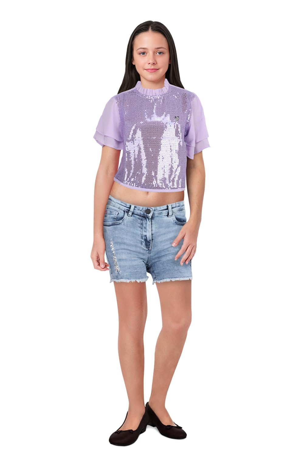 Allen Solly Girls Regular Fit Solid Casual Shorts