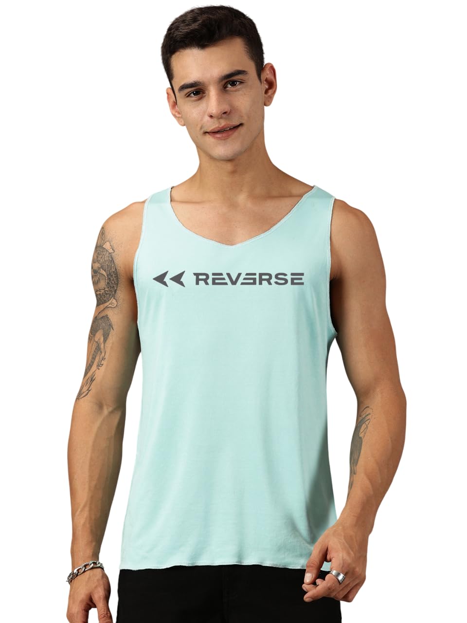 Rodzen MenS Polyester Sleeveless Round Neck Tank Top For Gym, Running And Outdoor (Pista, Xl)