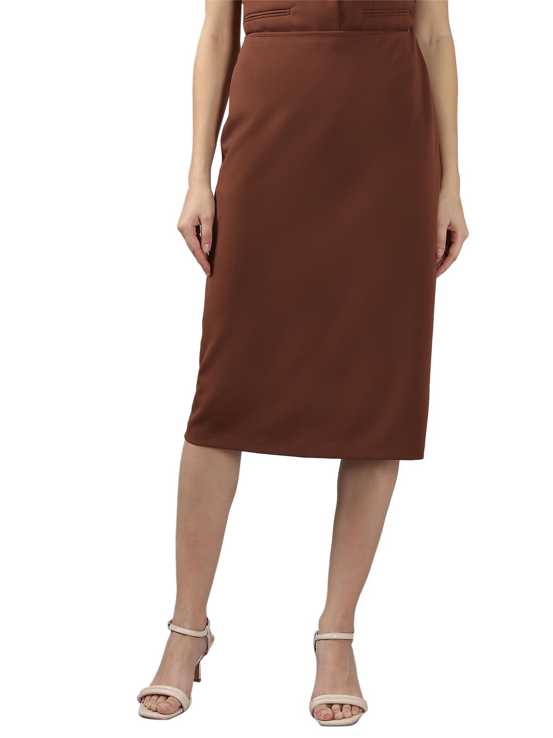 Vero Moda WomenS Bodycon High-Rise Brown Skirt