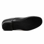 Men's Ballroom Dance Shoes Black Leather Sole Tango Salsa Latin Character Shoe (10 / Black
