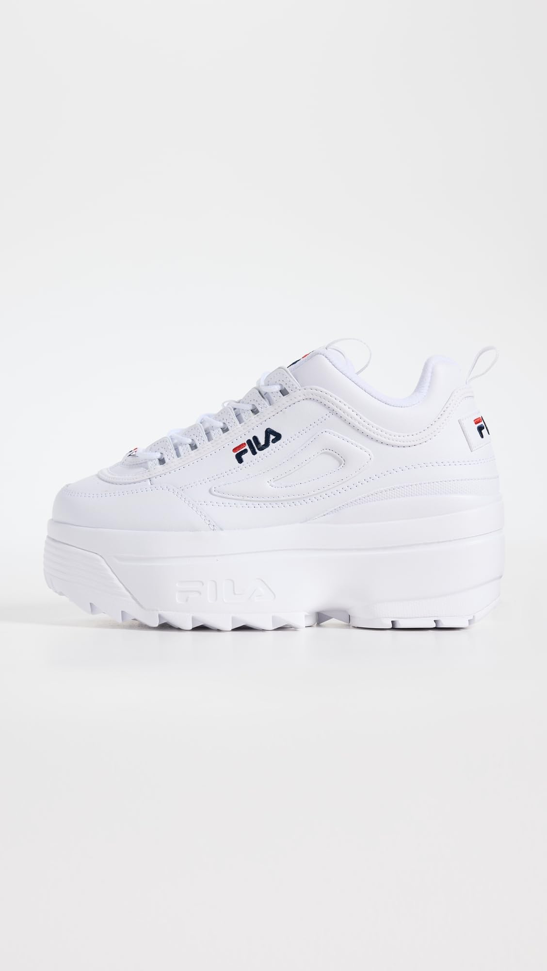 Fila Women's Low-Top Sneakers Shoes, White/Navy/Red, 9