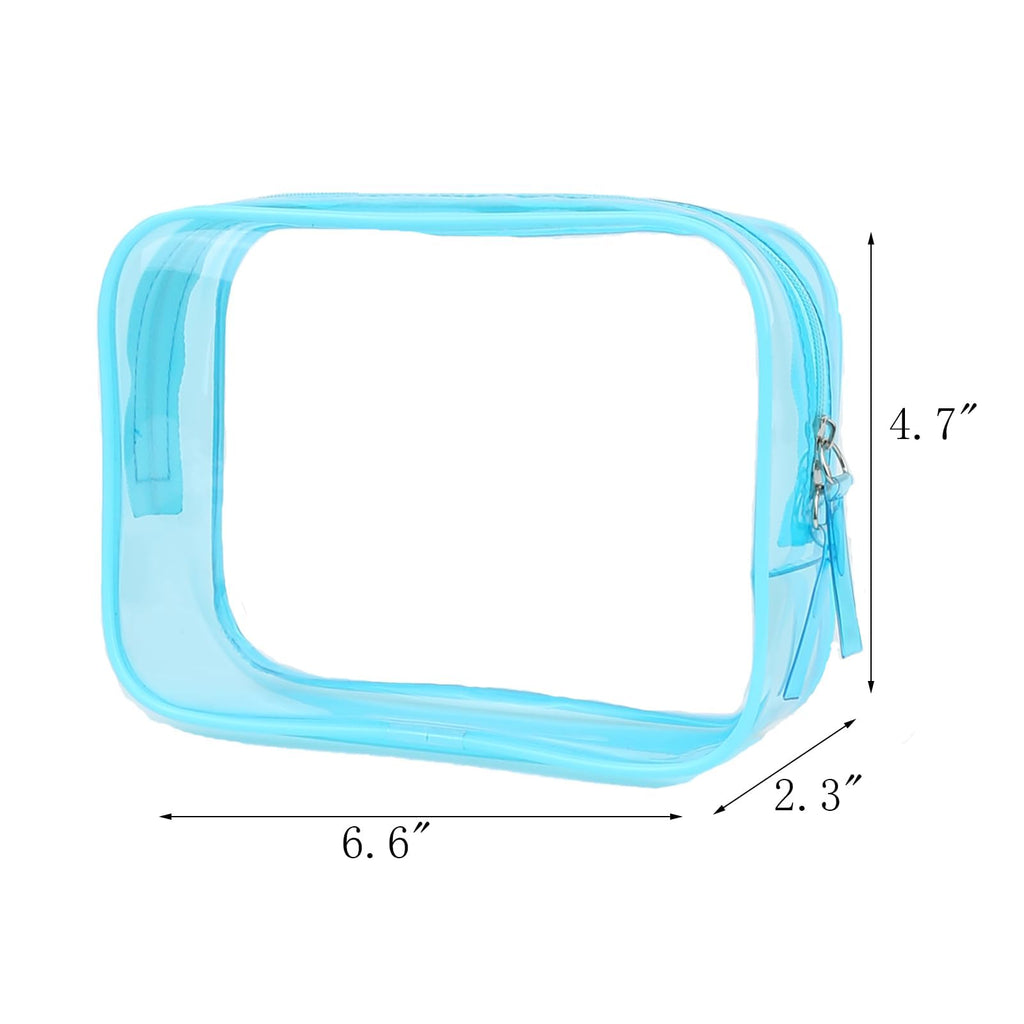 Clear Pouch, Clear Makeup Bag, 6.6x2.3x4.7 TSA Approved Toiletry Bag, Clear Travel Bags for Toiletries, Clear Cosmetic Bag for W