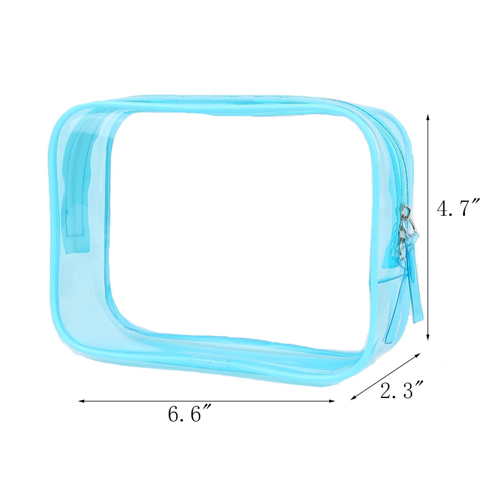 Clear Pouch, Clear Makeup Bag, 6.6x2.3x4.7 TSA Approved Toiletry Bag, Clear Travel Bags for Toiletries, Clear Cosmetic Bag for W