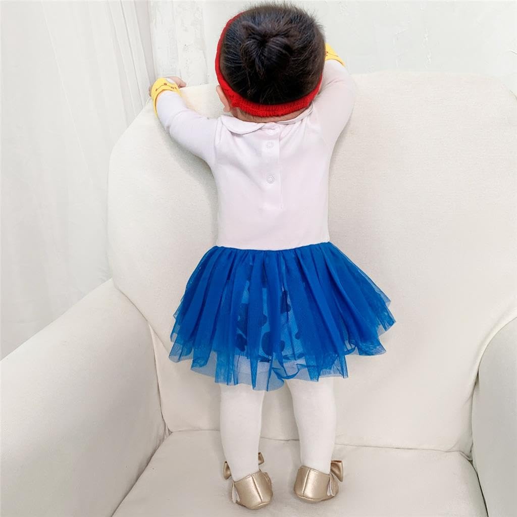 Dressy Daisy Baby Girls Cowgirls Princess Onesie Costume Romper Bodysuit Halloween Birthday Dress Up with Headband Size 3-6 Mont