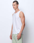 Bewakoof Mens Solid 100% Cotton Vest - Regular Fit, Round Neck, Sleeveless White