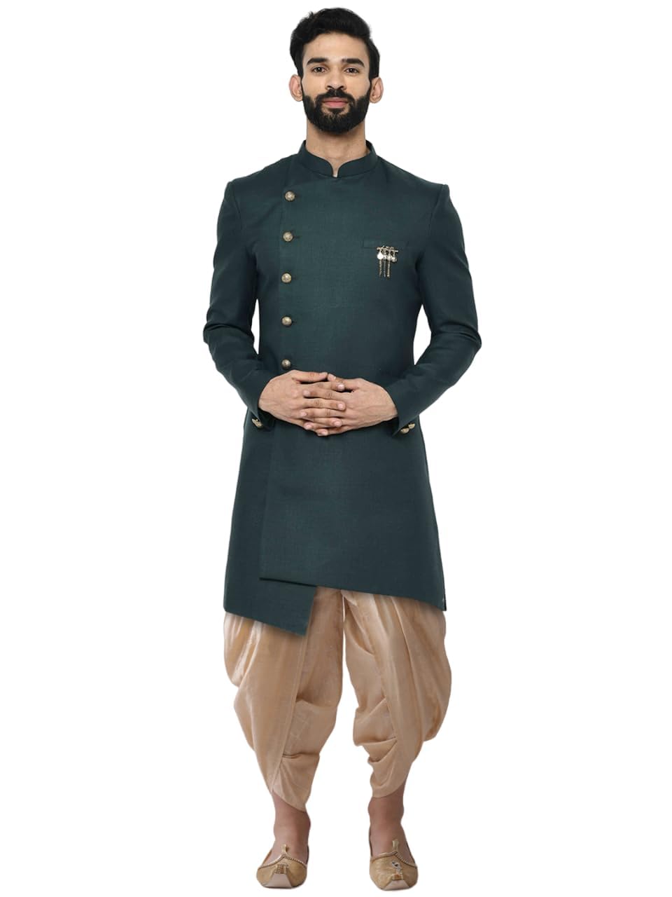 Kisah MenS Sherwani & Trouser Set  Solid Cotton Blend Ethnic Wear For Men  Regular Fit Wedding & Festive Look  Dry Clean Only, G