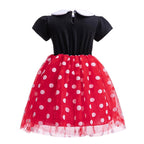 Dressy Daisy Toddler Girls Polka Dots Fancy Dress Up Halloween Costume Birthday Party Outfit with Mouse Ears Headband Size 3T to