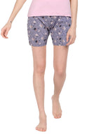 Lyra Pure Cotton Printed Night Shorts For Women