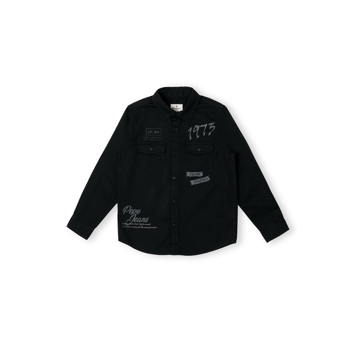 Pepe Jeans BoyS Regular Fit Shirt (Pb302579_Black