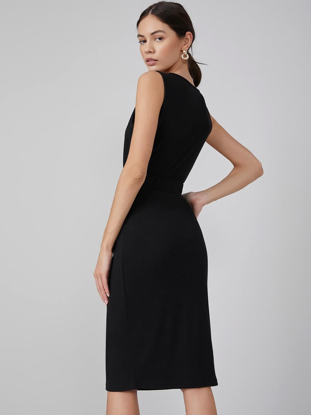 Kotty WomenS Solid Bodycon Black Dress