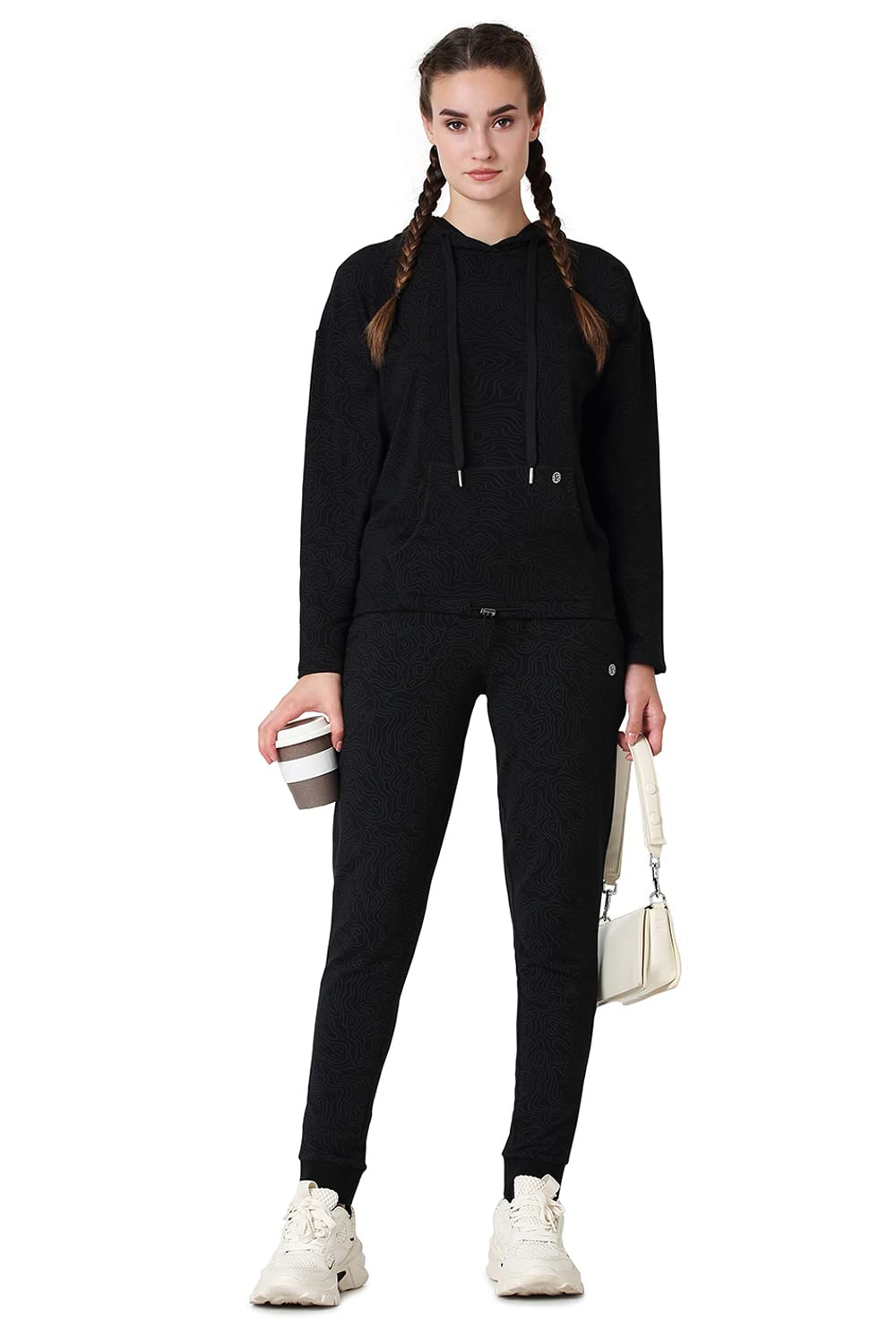 Van Heusen WomenS Relaxed Sweatpants (66301_Black Beauty Sand_M)