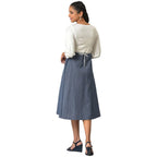 Aurelia Blue Striped Cotton Shirt Dress For Women