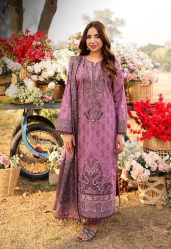 ANNI DESIGNER Womens Rayon Viscose Printed Straight Kurta with Pant & Dupatta (Pyaza Pink_XL_Pink_X-Large)